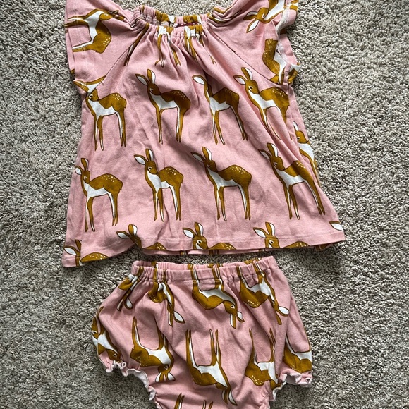 Milkbarn Other - Milk Barn Pink Deer Organic Cotton Dress Bloomer Set 12-18m